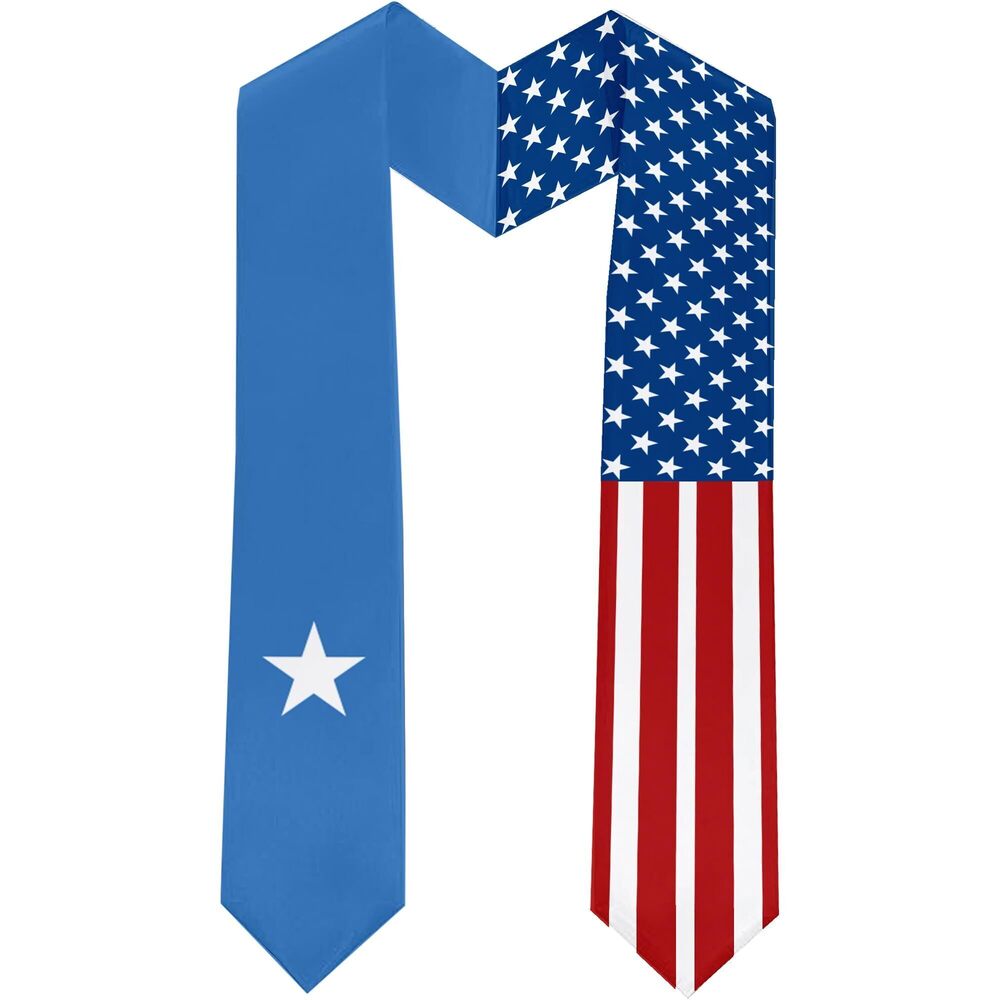 2865 2026 Somalia Flag and USA Flag Graduation Stole Graduation Sash